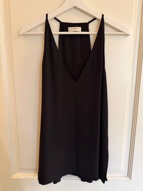 Babaton Black V Neck Camisole with Side Slits